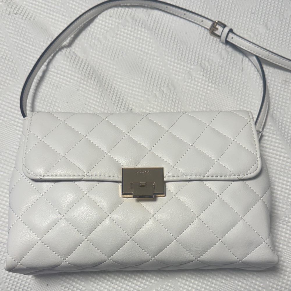 Aldo *PreLoved* Elegant White Quilted Shoulder Bag